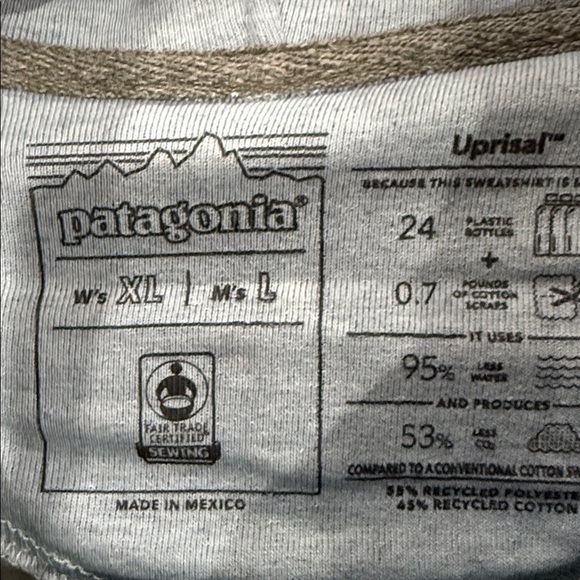 Patagonia Women’s XL, Men's L Light Blue Hoodie - Picture 7 of 16